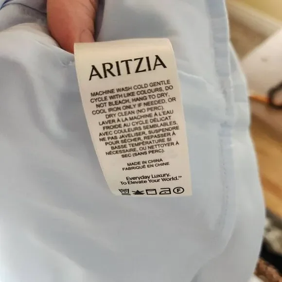 Aritzia Babaton Womens Dew Blue Satin Spectre Mini Fit and Flare Dress Size 2 - Picture 9 of 10